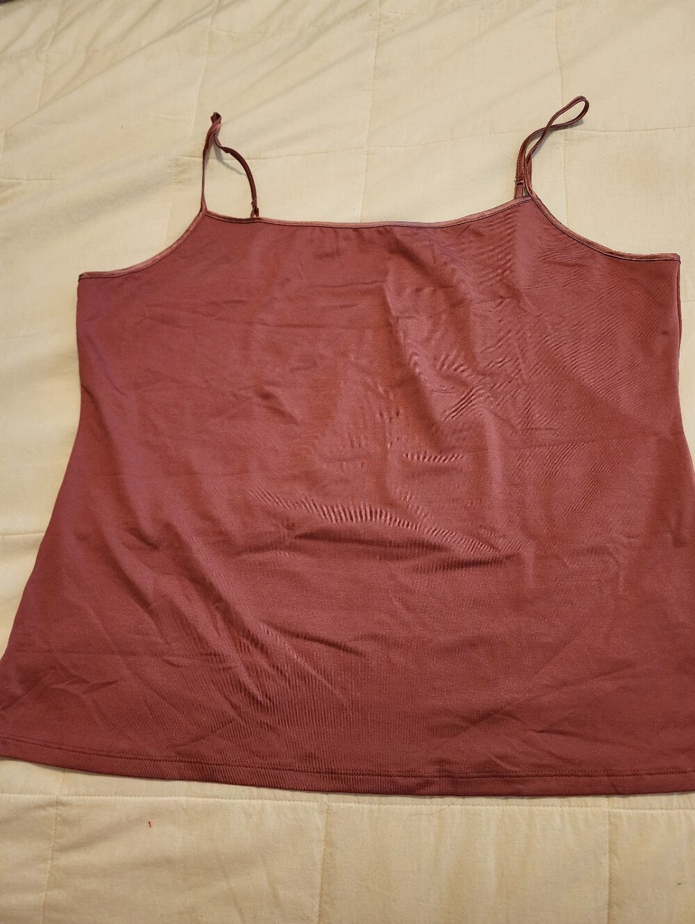 Ellen Tracey Women’s Spaghetti Strap Camisole Tank Top Deep Mauve XXL Stretchy
